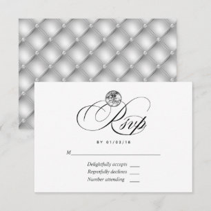 Cartão de RSVP de Casamento Diamante
