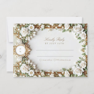 Cartão de RSVP de Casamento Elegante