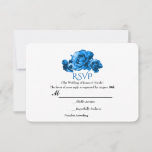 Cartão de RSVP de Casamento Elegante com Rosas em 