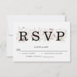 Cartão de RSVP de casamento floral de primavera
