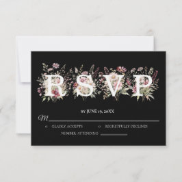 Cartão de RSVP de casamento floral de primavera pr
