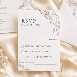 Cartão de RSVP de casamento floral rosa elegante