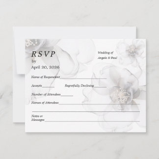 Cartão de RSVP de Casamento Flores Macias