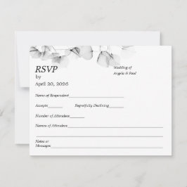 Cartão de RSVP de Casamento Folha Macia Folhas 