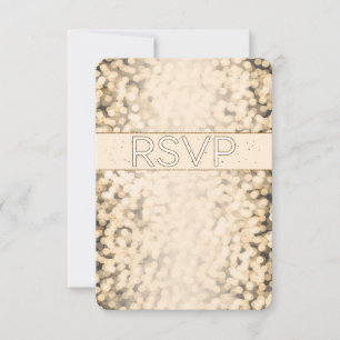 Cartão de RSVP de casamento Glam com luzes cintila
