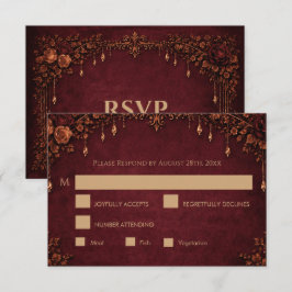 Cartão de RSVP de casamento gótico de Halloween ve