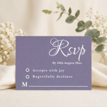 Cartão de RSVP de Casamento Lavanda Empoeirada