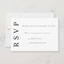 Cartão de RSVP de casamento minimalista com monogr