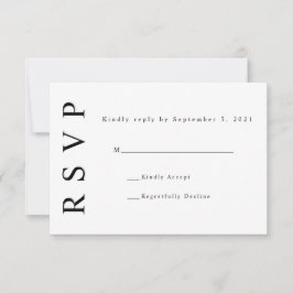 Cartão de RSVP de casamento minimalista com monogr
