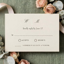 Cartão de RSVP de Casamento Minimalista, design de