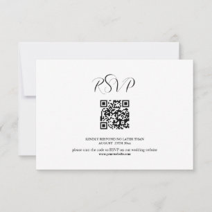 Cartão de RSVP de Casamento Minimalista Elegante