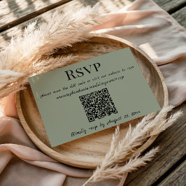 Cartão de RSVP de Casamento Minimalista Elegante c