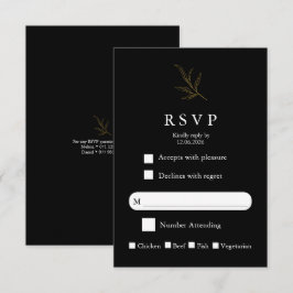 Cartão de RSVP de Casamento Minimalista Elegante M