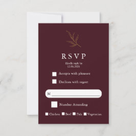 Cartão de RSVP de Casamento Minimalista Elegante M