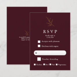 Cartão de RSVP de Casamento Minimalista Elegante M