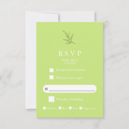 Cartão de RSVP de Casamento Minimalista Elegante M