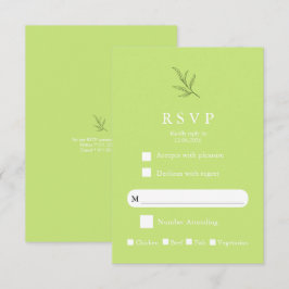 Cartão de RSVP de Casamento Minimalista Elegante M