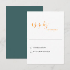 Cartão de RSVP de Casamento Minimalista Moderno