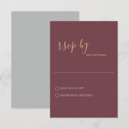 Cartão de RSVP de Casamento Minimalista Moderno