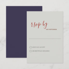 Cartão de RSVP de Casamento Minimalista Moderno