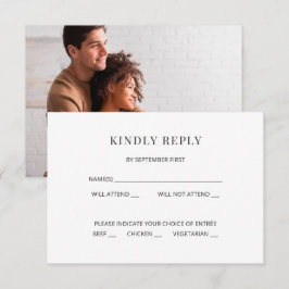 Cartão de RSVP de Casamento Minimalista Moderno co