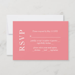 Cartão de RSVP de Casamento Minimalista Moderno Ro
