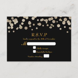 Cartão de RSVP de casamento moderno com brilho pre