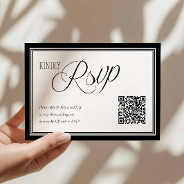 Cartão de RSVP de Casamento Moderno com Código QR