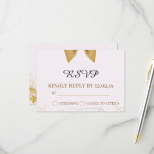 Cartão de RSVP de Casamento Orgânico Moderno
