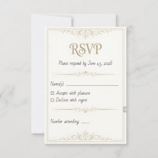 Cartão de RSVP de Casamento Personalizado – 3.5x5