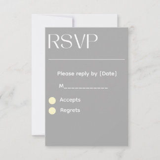 Cartão de RSVP de Casamento Prata – Editável 3.5x5