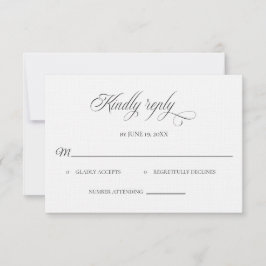 Cartão de RSVP de casamento preto e branco clássic