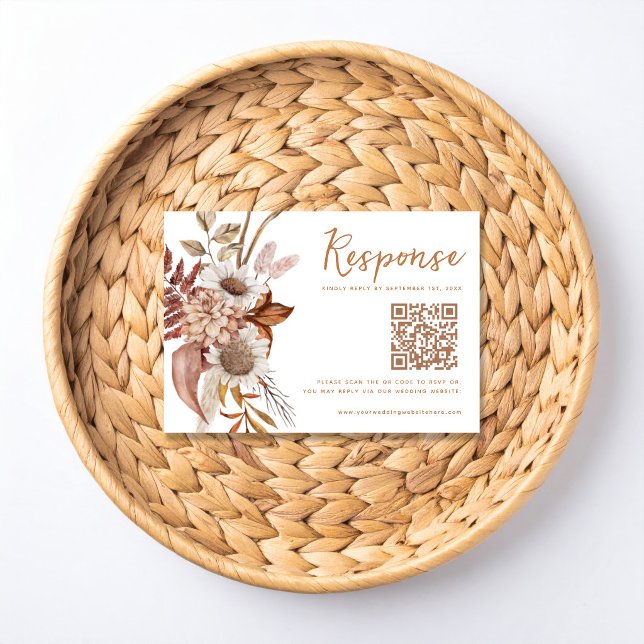 Cartão de RSVP de Casamento Rústico de Outono Apai (Criador carregado)