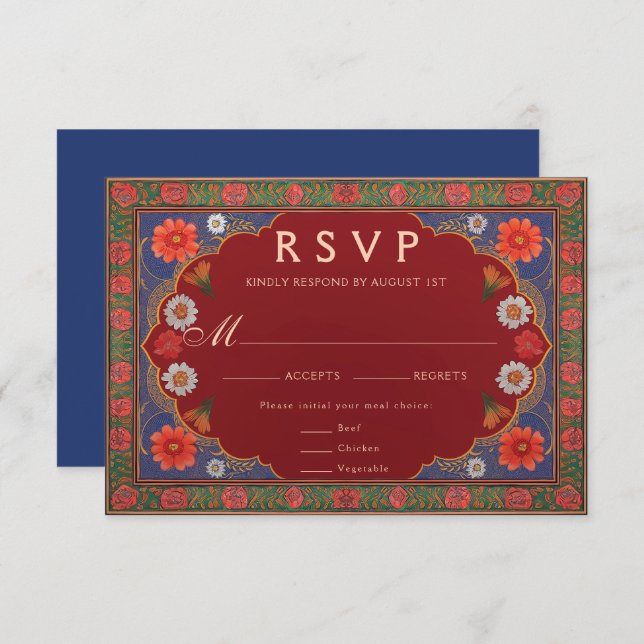 Cartão de RSVP de Casamento SIENNA I (Frente/Verso)