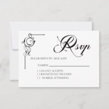 Cartão de RSVP de casamento simples