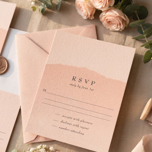 Cartão de RSVP de casamento Simples Tendência Blus