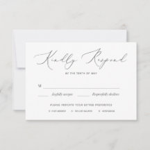 Cartão de RSVP de casamento suave e elegante