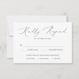 Cartão de RSVP de casamento suave e elegante