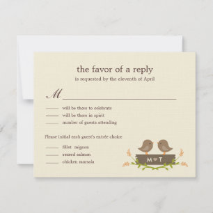 Cartão de RSVP de Casamento Sweet Love