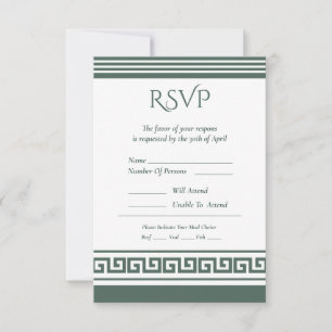 Cartão de RSVP de Chave Grega