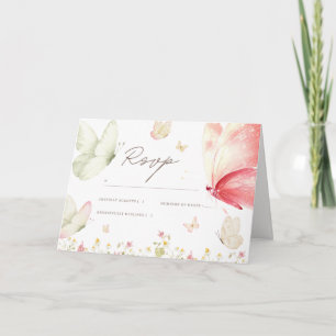 Cartão de RSVP de Chuvinha de Bebê Borboleta Menin