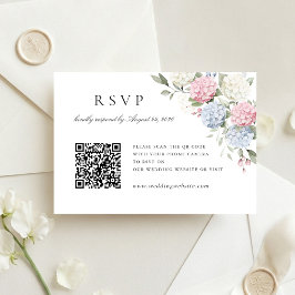 Cartão de RSVP de Código QR de Casamento com Hortê
