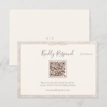 Cartão de RSVP de Código QR Minimalista para Casam