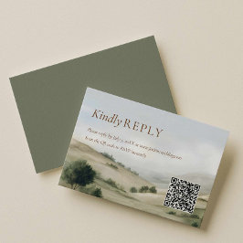 Cartão de RSVP de Código QR para Casamento ao Ar L