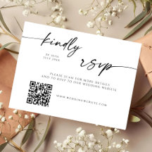 Cartão de RSVP de Código QR para Site Moderno