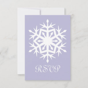 Cartão de RSVP de Flocos de Neve de Inverno em Lav