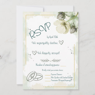 Cartão de RSVP de Florais de Aquarela de Hellebore