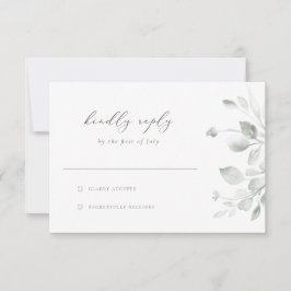 Cartão de RSVP de Folhagem Sonhadora