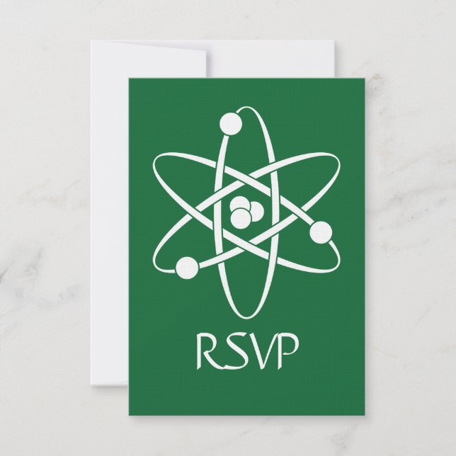 Cartão de RSVP de Forças Atraentes em Verde (Frente)