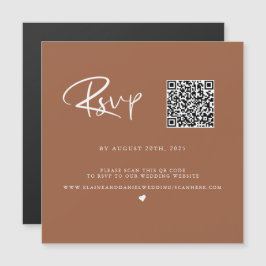 Cartão de RSVP de Foto em Terracota com QR Code